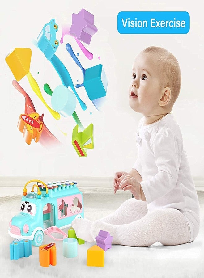 MAPA PLAY Musical School Bus Toy for Kids | 5-in-1 Learning Activity Game with Xylophone, Shape Sorter, Pull & Push, Abacus Beads | Educational Toy for Babies & Toddlers 12+ Months - Image 3